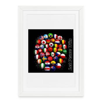 Que la paix gagne : Bals du drapeau mondial - Affiche encadrée (27 × 37 cm) - blanc - Devant