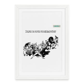 PARODIE DE LA RANGÉE ARRIÈRE design 001 - Affiche encadrée (27 × 37 cm) - blanc - Devant