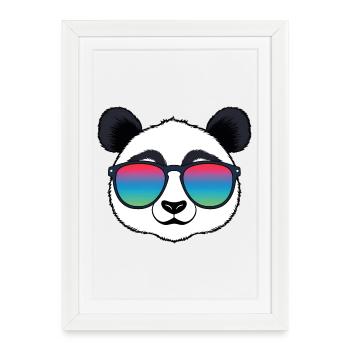 Panda Rainbow Sunglasses - Framed poster (27 × 37 cm) - white - Front