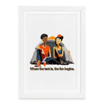Tent Fun Duo: Outdoor Camp Laughs - Framed poster (27 × 37 cm) - white - Front