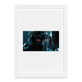 Armure Futuriste Cybernétique - Affiche encadrée (27 × 37 cm) - blanc - Devant