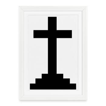 Croix - Affiche encadrée (27 × 37 cm) - blanc - Devant