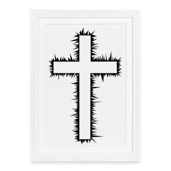Croix (V) - Affiche encadrée (27 × 37 cm) - blanc - Devant