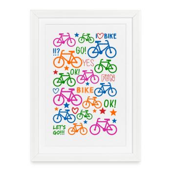 Bike - Framed poster (27 × 37 cm) - white - Front