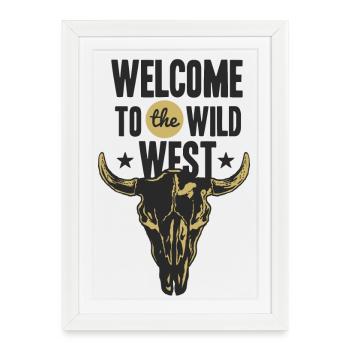 Ouest sauvage Ouest - Affiche encadrée (27 × 37 cm) - blanc - Devant