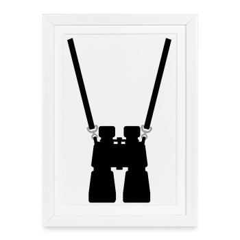 binoculaire - Affiche encadrée (27 × 37 cm) - blanc - Devant