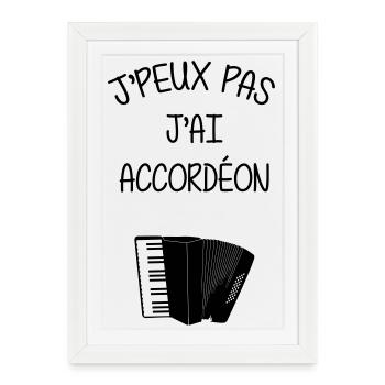 Accordéon / Accordéoniste / Musique / Musicien - Affiche encadrée (27 × 37 cm) - blanc - Devant