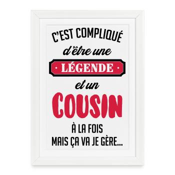 Oncle / Tante / Cousin / Cousine - Affiche encadrée (27 × 37 cm) - blanc - Devant
