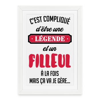 Parrain / Marraine / Filleule / Filleul / Baptême - Affiche encadrée (27 × 37 cm) - blanc - Devant