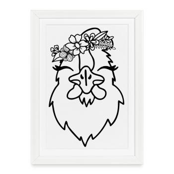 Poulet poules - Affiche encadrée (27 × 37 cm) - blanc - Devant