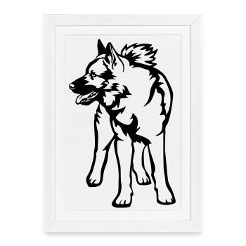 Norwegian Moose Dog - Framed poster (27 × 37 cm) - white - Front