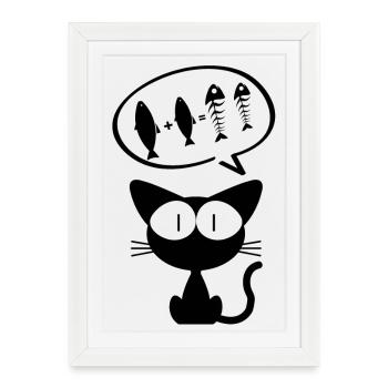 cat, comedy cat, cat owner - Framed poster (27 × 37 cm) - white - Front