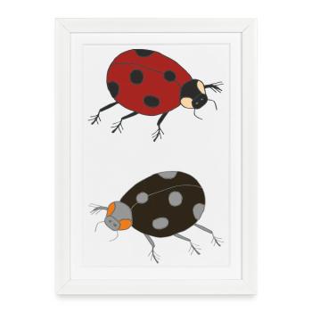 ladybug duo colored - Framed poster (27 × 37 cm) - white - Front