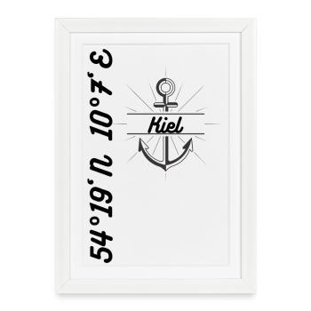 Kiel coordonne Design Maritim - Affiche encadrée (27 × 37 cm) - blanc - Devant