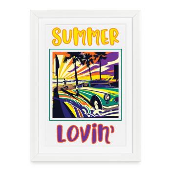 Lovin' d’été - Affiche encadrée (27 × 37 cm) - blanc - Devant