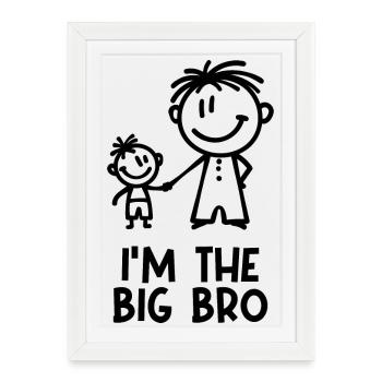 Frère et sœur Amour Frère Déclaration Fier Grand - Affiche encadrée (27 × 37 cm) - blanc - Devant