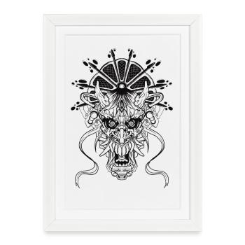 Masque - Affiche encadrée (27 × 37 cm) - blanc - Devant