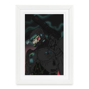 Dead Cyborg - Framed poster (27 × 37 cm) - white - Front