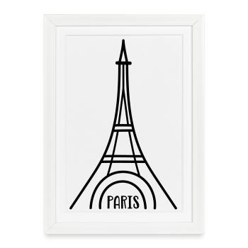 Paris avec la Tour Eiffel - Affiche encadrée (27 × 37 cm) - blanc - Devant
