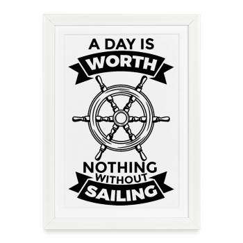 Motivation Voile - Affiche encadrée (27 × 37 cm) - blanc - Devant