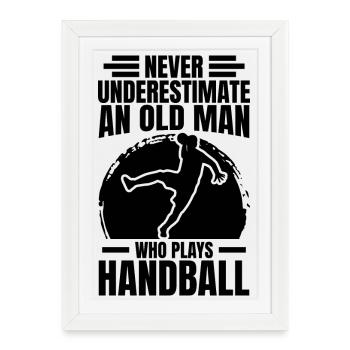 Handball Grandpa - Framed poster (27 × 37 cm) - white - Front