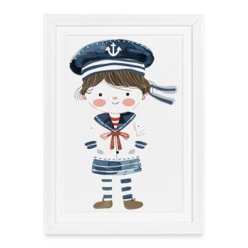 Sailor Comic Look - Affiche encadrée (27 × 37 cm) - blanc - Devant