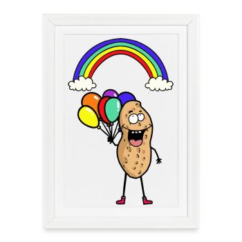 Peanut Rainbow LGBT Gay Pride Pleasure Balloons - Framed poster (27 × 37 cm) - white - Front