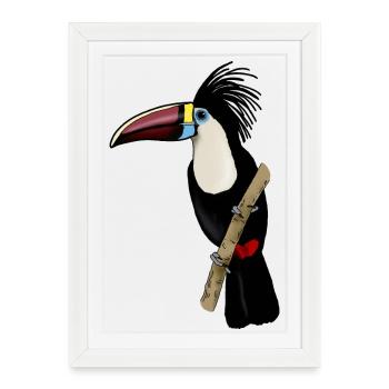 Toucan on a branch - Framed poster (27 × 37 cm) - white - Front
