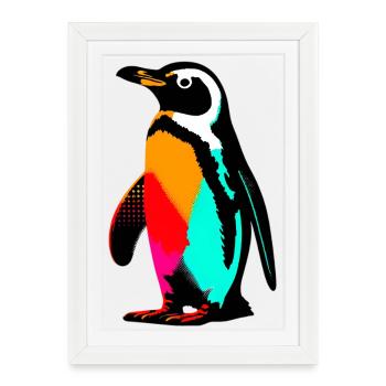 Penguin - Framed poster (27 × 37 cm) - white - Front