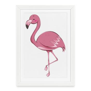 Flamant - Affiche encadrée (27 × 37 cm) - blanc - Devant