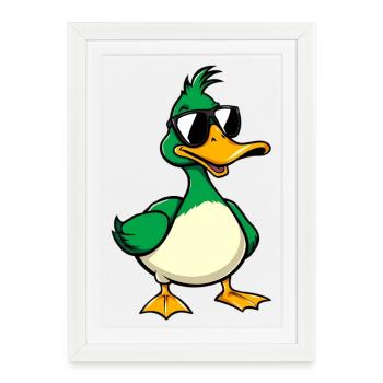 Canard - Affiche encadrée (27 × 37 cm) - blanc - Devant