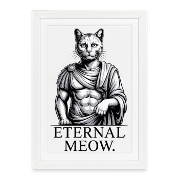 Chat romain - Affiche encadrée (27 × 37 cm) - blanc - Devant