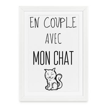 in a relationship with my cat - Framed poster (27 × 37 cm) - white - Front