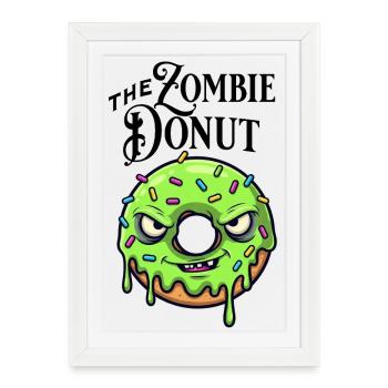 Zombie donut - Affiche encadrée (27 × 37 cm) - blanc - Devant
