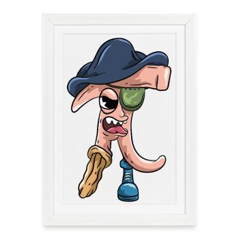 Pi – Math Pirate - Framed poster (27 × 37 cm) - white - Front