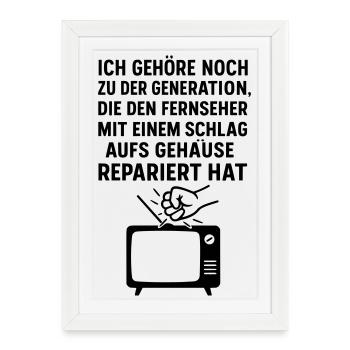 Generation Television Réparation TV - Affiche encadrée (27 × 37 cm) - blanc - Devant