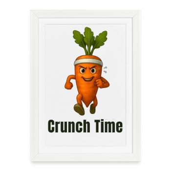 Crunch Time Carrot Hero Caricature - Framed poster (27 × 37 cm) - white - Front
