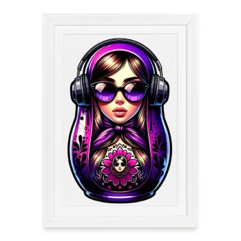 Russian Matryoshka Music Russia Russian - Framed poster (27 × 37 cm) - white - Front