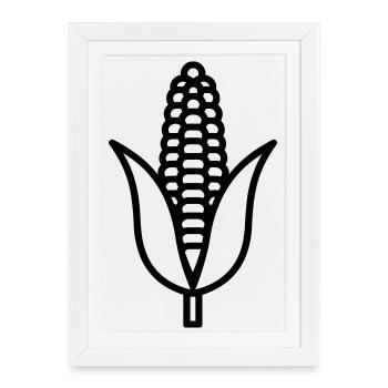 corn on the cob - Framed poster (27 × 37 cm) - white - Front