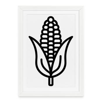 corn on the cob - Framed poster (27 × 37 cm) - white - Front