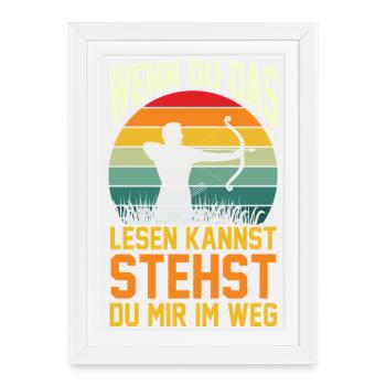 Tir à l’arc Tir à l’arc Tir à l’arc - Affiche encadrée (27 × 37 cm) - blanc - Devant