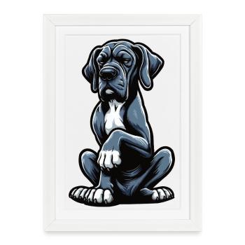 Grand Dogue Propriétaire de Dogue Grand Dane Fan de Grand Dogue - Affiche encadrée (27 × 37 cm) - blanc - Devant