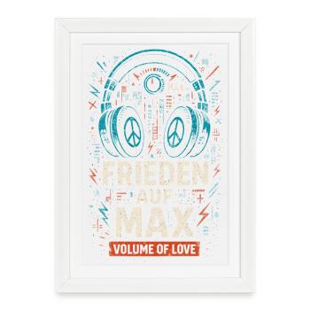 Paix sur Max, Festival du Volume de l'Amour musical - Affiche encadrée (27 × 37 cm) - blanc - Devant