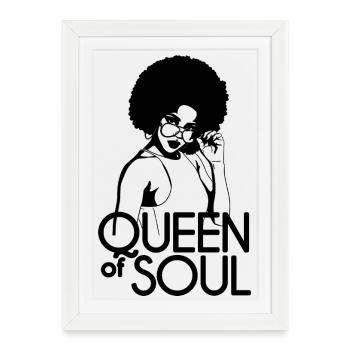 Queen of Soul - Affiche encadrée (27 × 37 cm) - blanc - Devant