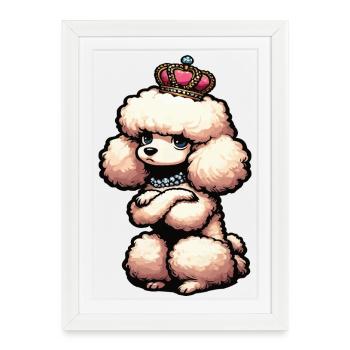 Caniche Caniche Propriétaire Caniche Amoureux Caniche Chien - Affiche encadrée (27 × 37 cm) - blanc - Devant
