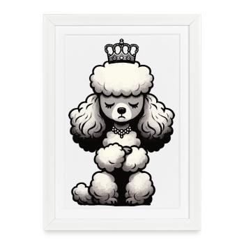 Caniche Caniche Propriétaire Caniche Amoureux Caniche Chien - Affiche encadrée (27 × 37 cm) - blanc - Devant