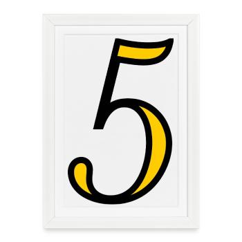 5. JUBILÄUM. 5 JAHRE. 5. JUBILÄUM - Gerahmtes Poster (27 × 37 cm) - Weiß - Vorne