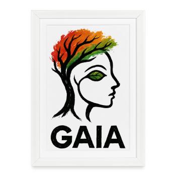 Gaïa - Mère Nature - Arbre de Vie - Affiche encadrée (27 × 37 cm) - blanc - Devant