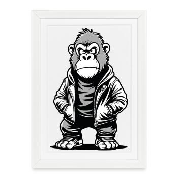 Gorilla Sweat Rebel - Affiche encadrée (27 × 37 cm) - blanc - Devant