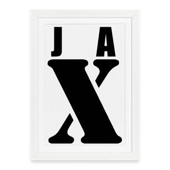 Jax – First Name Design | Minimal Typography - Framed poster (27 × 37 cm) - white - Front